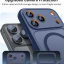 CANSHN Magnetic Compatible with iPhone 17 Pro Case, Upgraded [Full Camera Protection] [Compatible with Magsafe] [Translucent Matte] Shockproof Protective Phone Cover 6.3 Inch - Deep Blue