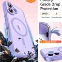 FNTCASE for iPhone 17 Case: [Compatible with Magsafe] Translucent Matte Cases with [Full Camera Protection] [Screen Protector] Military Grade Shockproof Protective Phone Cover - Light Purple (iPhone 17(6.3 inch))