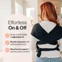 Tushbaby Pearl Wrap Baby Carrier for Newborns 8–20 lbs, Hands-Free Ergonomic Infant Carrier with Storage, Bottle & Wipe Holder, Adjustable Soft Fabric, Black