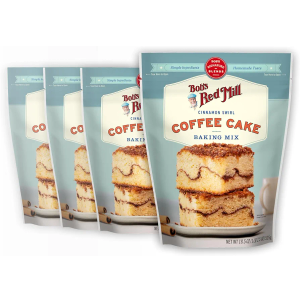 Bob's Red Mill Cinnamon Swirl Coffee Cake Baking Mix - 18.5 oz Bag (Pack of 4), Simple Clean Ingredients, Homemade Taste, Non-GMO, Best By 05 09 2025