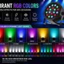 8 Pack RGB LED Par Lights with DMX512 Controller, 18x3W Sound Activated Stage Lights, DJ Uplighting System with Master Slave & Auto Modes for Wedding, Party, Club, Church Events