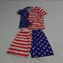 Kuriozud Toddler Baby Boy 4th July/Halloween/Christmas Outfits Button Down Shirt+ Short Pants Set Festivel Clothes (5-6 Years, 4th of July Outfits Classics Usa Flag)
