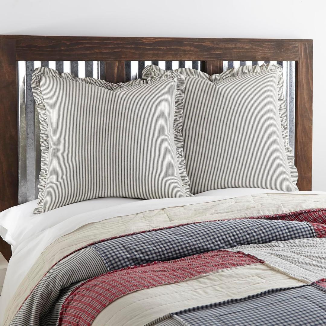 VHC Brands Hatteras Bedding Accessory, Euro Sham 26x26, Blue, 1 Pc