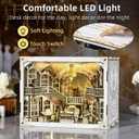 DIY Book Nook Kit, DIY Miniature Dollhouse Booknook Kit, 3D Wooden Puzzle Bookend Bookshelf Insert Decor with LED Light for Adults (Library of Gods Max)
