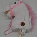 HollyHOME Plush Unicorn Stick Horse with Wood Wheels Real Pony Neighing and Galloping Sounds Plush Toy White 37 Inches(AA Batteries Required)