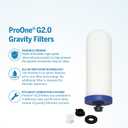 ProOne 9-Inch Gravity Water Filter Replacement G-Series 3-Pack - Universally Compatible with Gravity Water Filter Systems - NSF/ANSI Certified to Reduce Lead, Reduce Microplastics, & Total PFAS