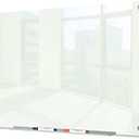J&J worldwide Glass Whiteboard 47"x35", Magnetic White Board Glass Dry Erase Board Large Frameless Glass White Board for Office, Home & School with Marker Tray & Markers