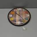 Topkey 12 inch Vintage Silent Wall Clock with Large Colorful 3D Numerals, Non-Ticking Decorative Round Clock for School, Office, Living Room, Bedroom,Kitchen, Brown Wood Grain Battery Operated