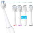 Replacement Toothbrush Heads Compatible with WaterPik Sonic Fusion SF01/SF02 and Sonic Fusion 2.0 SF03/SF04,4 Pack Professional Replacement Heads for Waterpik with Cover