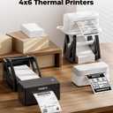 MUNBYN 4"x6" Direct Thermal Shipping Labels, Commercial Grade Permanent Adhesive Fanfold Mailing Postage Label Paper for Thermal Printers and Packages, 220 Sheets per Stack