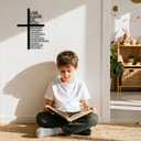 YATEASLU Metal Teen Boy Room Wall Decor - I Am a Son of God Motivational Wall Art, Cross Wall Decor for Mens Room Decor, Durable Metal Sign for Boys Room Decor