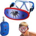 Toddler Goggles Nose Cover, Kid Goggles Fabric Strap, Swimming Goggles Kids 3-6 (Spider)