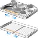 Pull Out Cabinet Organizer, Heavy Duty Steel Metal Roll Out Shelves for Kitchen Cabinets, Adjustable Cabinet Pull Out Shelves For Cabinets Capacity Heavy Duty Caddy, 23~39.8"W x 22.5"D. 2Pack