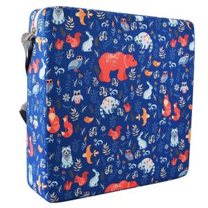 Dining Chair Heightening Cushion Portable Dismountable Adjustable Highchair Booster for Baby Toddler Kids Infant Washable Thick Chair Seat Pad Mat (Blue Bear)