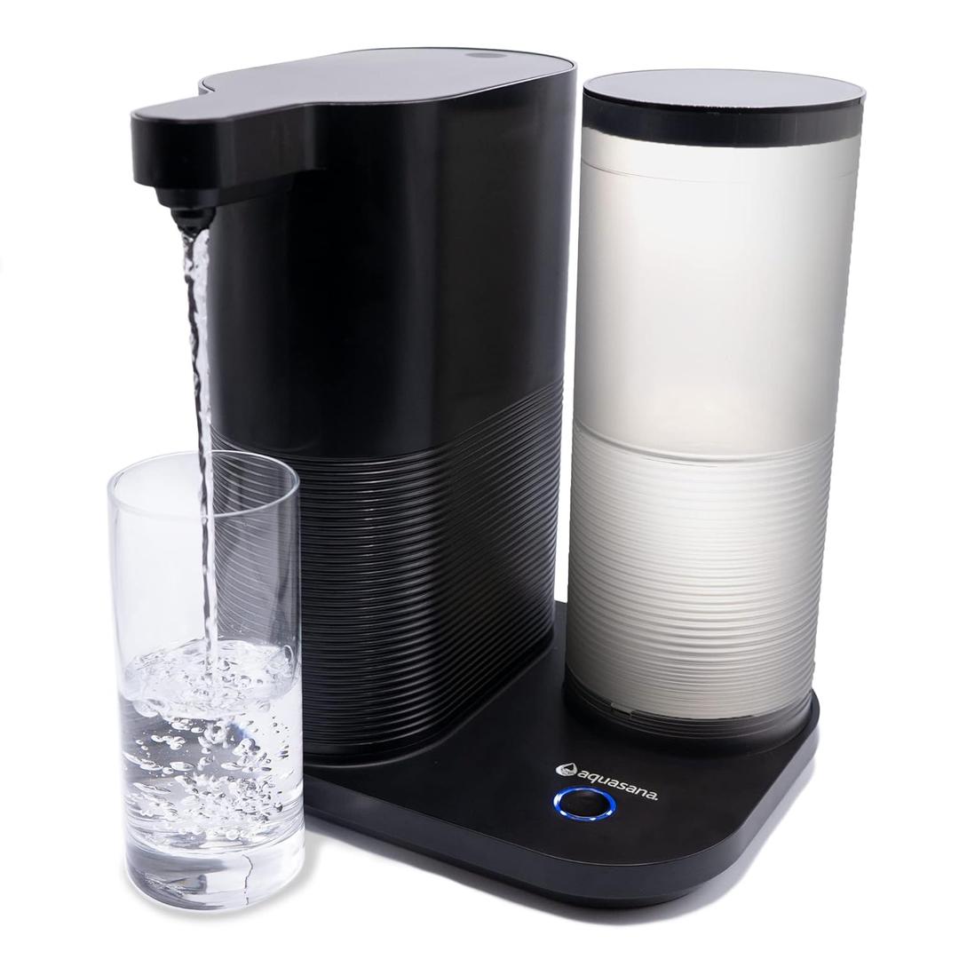 Aquasana Countertop Water Filter System for Drinking Water - Clean Water Machine - Removes 97% of Chlorine from Tap Water - Compact Water Filtration for Kitchen - Filtered Water Dispenser (Clean Water Machine)
