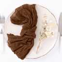 DeZerlor 100 Pack Brown Cheesecloth Napkins Tan Summer Cloth Napkins Set of 100 Dinner Napkins Bulk 21x21 Inches for Wedding Bridal Shower Baby Shower Parties
