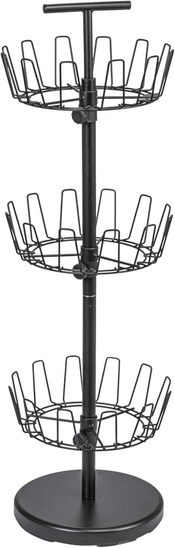 Household Essentials 3-Tier Shoe Storage Tree, Matte Black