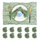 FHUIEWRY 60 Pieces Sage Green Cheesecloth Napkins Washable, 20 x 20 Inch Boho Gauze Cloth Napkins with Wrinkled, Soft Cotton Linen Table Napkins Cloth for Parties Weddings Birthday Dinner Table Decor