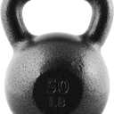 CAP Barbell Cast Iron Kettlebell - Coated Options, Singles and Sets, Multiple Weight Choices (50 lb)