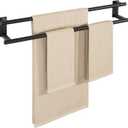 Alise Bathroom Double Towel Bar, 32 Inch Wall Mount Towel Holder, Towel Racks for Bathroom, SUS304 Stainless Steel Towel Hanger, Thickened Pipe with Strong Load-Bearing Capacity, Matte Black