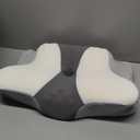 Cervical Pillow for Neck Pain Relief - Ergonomic Pillow for Sleeping Side Sleeper Pillow for Adults, Contour Neck Pillow Cooling Memory Foam Pillows, Orthopedic Bed Pillow for Back Stomach Sleepers (White + Grey)