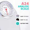 Adamson A24 Scales for Body Weight - Up to 350 LB - New - Anti-Skid Rubber Surface Extra Large Numbers - High Precision Bathroom Scale Analog - Durable with 20-Year Assurance - White