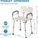 Shower Chair with Arms and Back Heavy Duty 330lbs, Shower Chair for Inside Shower, Shower Seat for Inside Shower Bathroom Chair with Cutout Seat & Cold-Proof Pads, Tools-Free Assembly