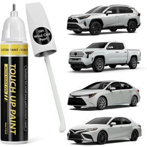 ((089) Wind Chill Pearl) Touch Up Paint for Toyota, Car Paint Scratch Repair Kit, 2 in 1 Premium Scratch Remover Pen with Exact Color-Matched