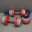 Kids Exercise Equipment With 2 Dumbbells and Kettlebell - Adjustable Workout Toy Equipment for Children Pretend Play Exercise - Toddler Beginner Gym & Fitness Family Games for Birthday Gifts
