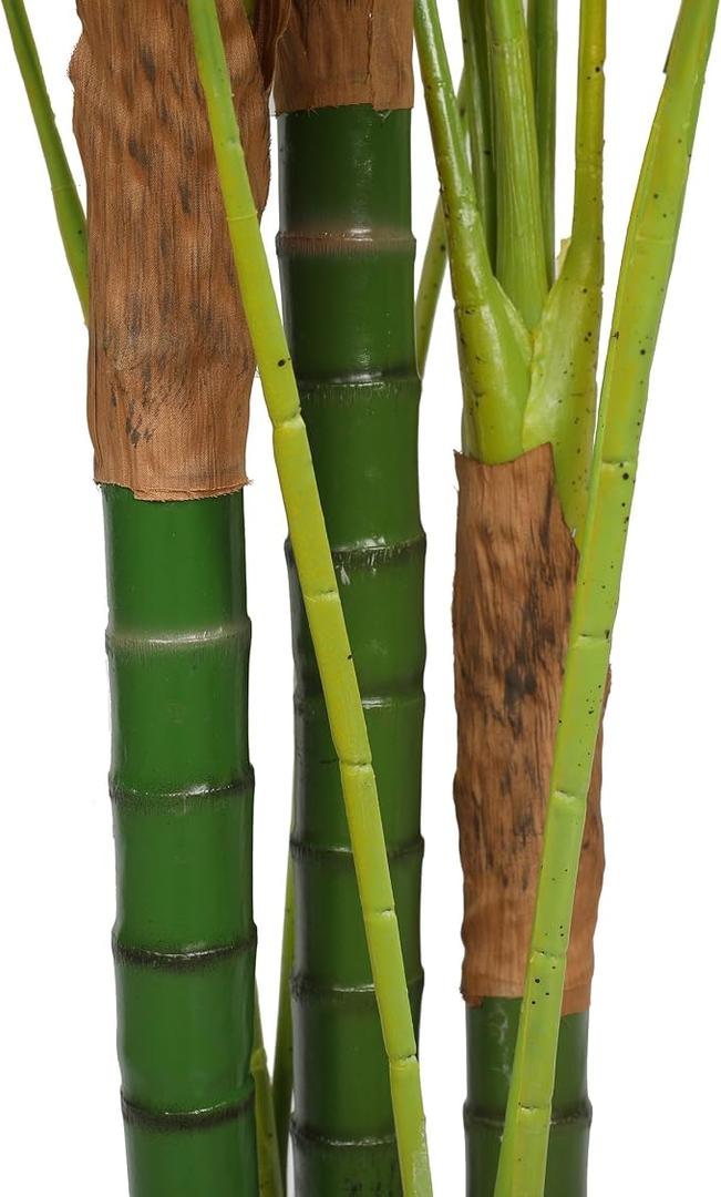 6ft 3in Silk Golden Cane Areca Palm Tree w/Pot -Green