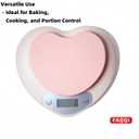 Cute Kitchen Scale, Digital Food Scale with LCD Display, 11 lb (5kg) Capacity, 0.03 oz (1g) Precision for Baking and Cooking (Pink)