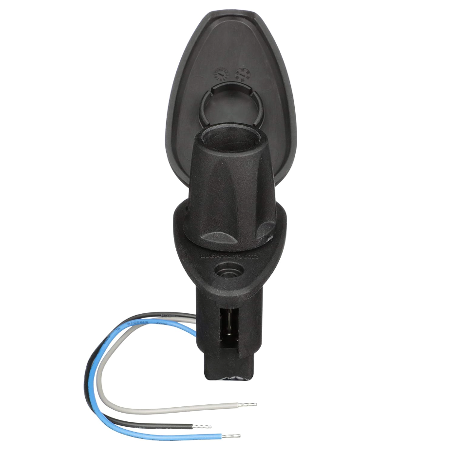 Attwood 910T3PB-7 LightArmor™ 910R Series Teardrop Plug-in Light Base — for All-Around Pole Light, 3-Pin, Black Composite Cover