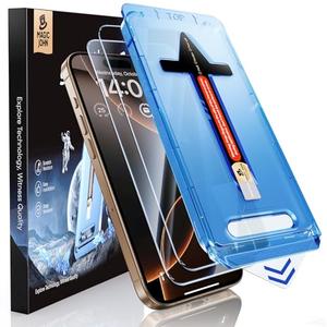 MAGIC JOHN 2 Pack for iPhone 16 Pro [6.3 inch] Tempered Glass Screen Protector, HD Clear, Bubble Free, Easy Installation, Auto Dust-Elimination, 16Pro 6.3''