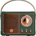 QUEQIMU Retro Bluetooth Speaker, Wireless Mini Portable Speakers Support USB/TF Card/AUX, Vintage Radio Bluetooth Speaker for Kitchen Desk Bedroom Office Outdoor, Retro Gifts for Women Men, Green
