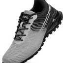 Kricely Men's Trail Running Shoes Fashion Walking Hiking Sneakers for Men Tennis Cross Training Shoe Outdoor Snearker Mens Casual Workout Footwear (9.5, Black Grey)
