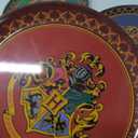 Silver Buffalo Harry Potter Hogwarts Crest Solid Diamond Pattern 4pc Melamine Plate Set, 10-Inches