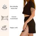 Cotton Blend Split Leg Pjs for Women 2 Piece Soft Pajama Set for Women Black Lounge Set Top and Shorts Matching Set (Medium)