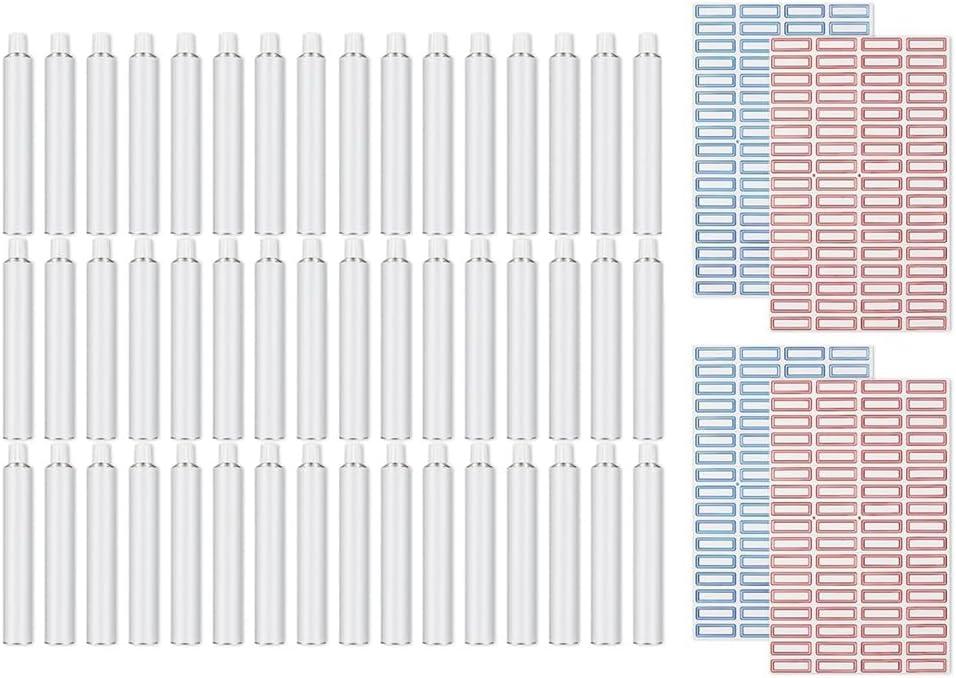 48 Pcs Empty Aluminum Paint Tubes Aluminum Paint Tubes Empty Aluminum Tube 20Ml for Making Paint and Store Remaining Paint Acrylic Oil with 4 Label