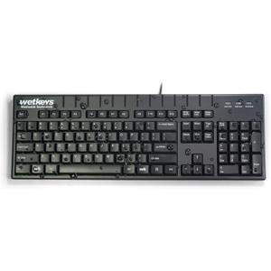 WetKeys Professional-Grade Full-Size ABS Plastic Washable Keyboard with 10-Key Number-pad (USB) (Black) | KBWKABS104-BK