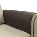 Couch Arm Covers, Anti-Slip Sofa Armrest Cover for Recliner, 2pc Washable Sofa Arm Covers, Dogs Cats Pet Scratch Proof Couch Arm Protectors, Brown, 24x28inch