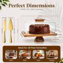 HOORIA Acacia Wood Cake Stand with Acrylic Cover, Rectangular Cake Stand with Lid, Wooden Dessert Serving Tray with Dome, Includes Cake Knife & Server for Cakes, Pastries, Fruit, Parties & Event