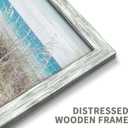 Coastal Beach Framed Wall Art: Rustic Ocean Landscape Picture Modern Seascape Painting Seaside Boardwalk Artwork Prints Decor for Bathroom, 24"L x 12"W