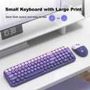 MOFII Wireless Keyboard and Mouse Combo, Compact Small Keyboard with Large Print, 2.4GHz Retro Typewriter Keyboard, Quiet Click Mouse for PC, Laptop, Desktop, Windows (Purple Gradient)