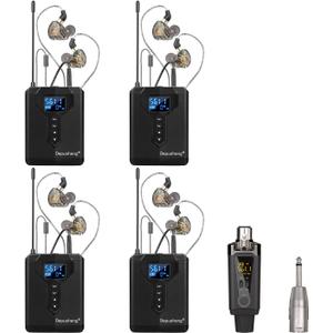 Depusheng Wireless in Ear Monitor System with Transmitter Clip on Receiver Automatic Pairing in-Ear Monitoring for Studio,Guitar,DJ,Live Performance