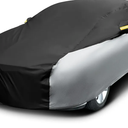 Riakrum Full Car Cover Waterproof All Weather for Automobiles Windproof Cover Rain UV Protection Sun Scratch Resistant Outdoor Universal(Fit Sedan Length (185-193'') 70'' H,Black, Silver)