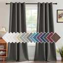 H.VERSAILTEX Linen Blackout Curtain 96 Inches Long for Bedroom/Living Room Thermal Insulated Grommet Linen Curtain Drapes Primitive Textured Burlap Effect Window Drapes 1 Panel, Heather Charcoal Gray