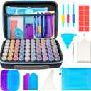 MoeeBtee Diamond Painting Organizer - 60 Slot Accessories and Tools Case, Jewelry Beads Storage Box - Blue (Blue-Model 2)