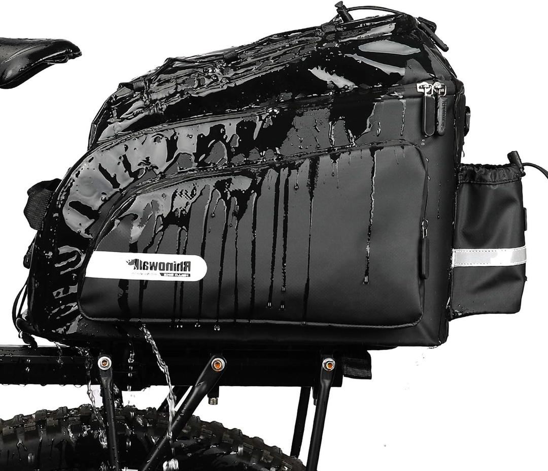 Rhinowalk Bike Bag Bike Trunk Bag Bike Pannier Bag,(for Bicycle Cargo Rack Saddle Bag Shoulder Bag Laptop Pannier Rack Bicycle Bag Professional Cycling Accessories) (Black 17L)