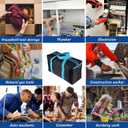 BLIRITEL 14 Inch Heavy Duty Wide Mouth Tool Bag for Men, High Capacity Tool Tote Bag for Electricians, Multipurpose Power Tool Bag Organizer for Mechanics Carpenters