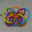 Manhattan Toy Winkel Rattle & Sensory Teether Toy, Blue/Green/Orange, 5 Inch x 4 Inch x 3.5 Inch